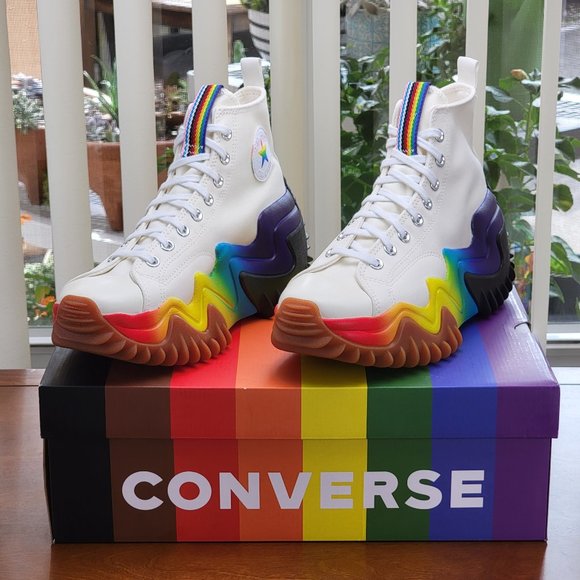 Converse Men's Run Star Motion CX Platform Pride A02262C Egret/Court Purple - Picture 11 of 13